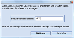 Haushaltsbuch Lizenz Eingabe